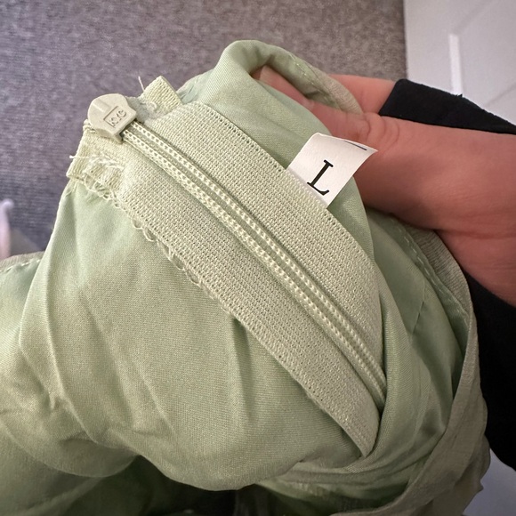 Pale Green Flowy Halter Neck Mini Dress - Picture 6 of 6